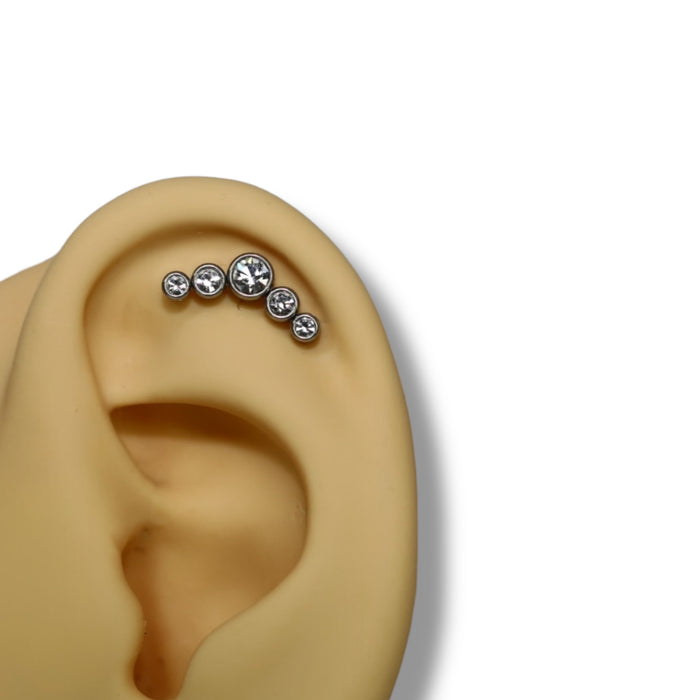 Piercing Éclat Dégradé Argent - Acier Inoxydable ✨