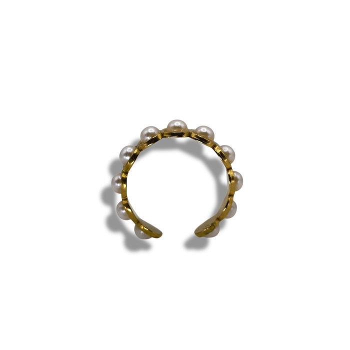 Bague dorée ajustable en acier inoxydable ✨
