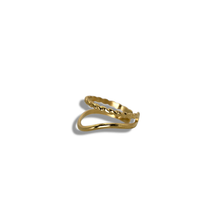 Bague dorée ajustable en acier inoxydable ✨