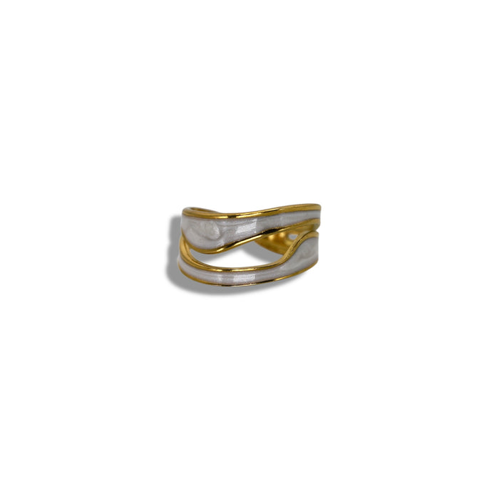 Bague dorée ajustable en acier inoxydable ✨