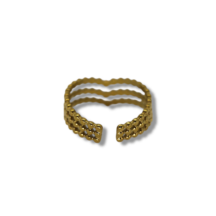 Bague dorée ajustable en acier inoxydable ✨