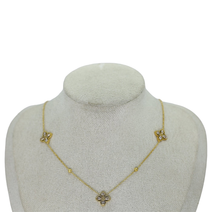 Collier en or Trois trèfles délicats - Acier Inoxydable ✨
