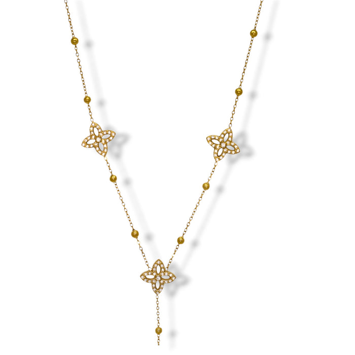Collier en Y trèfles – Acier Inoxydable ✨
