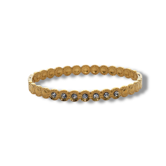 Manchette dorée clipsée – Strass scintillants ✨