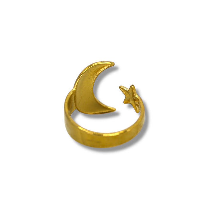 Bague dorée ajustable en acier inoxydable ✨
