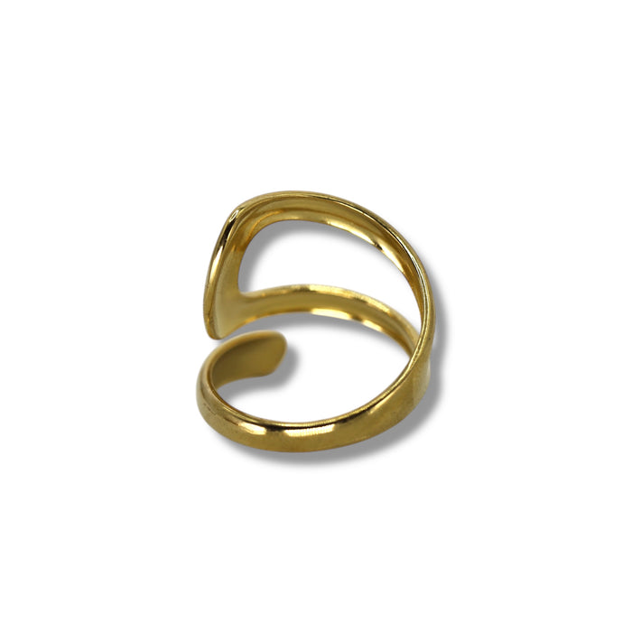 Bague dorée ajustable en acier inoxydable ✨