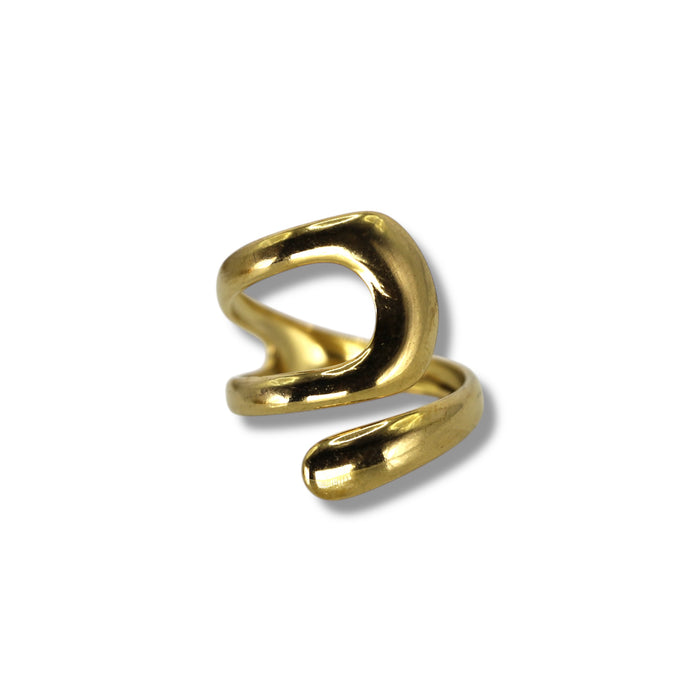 Bague dorée ajustable en acier inoxydable ✨