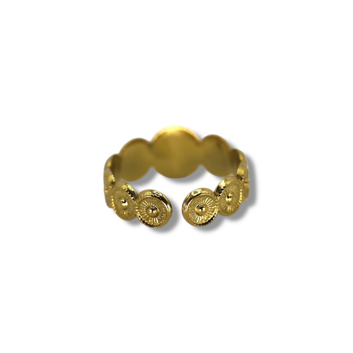 Bague dorée ajustable en acier inoxydable ✨