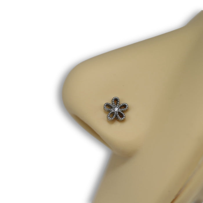 Piercing Nez Fleur Vintage Or – Acier Inoxydable ✨