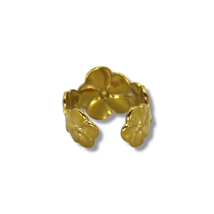 Bague dorée ajustable en acier inoxydable ✨