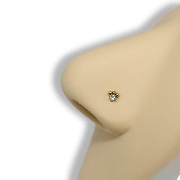 Piercing Nez Zircon & Billes – Acier Inoxydable ✨