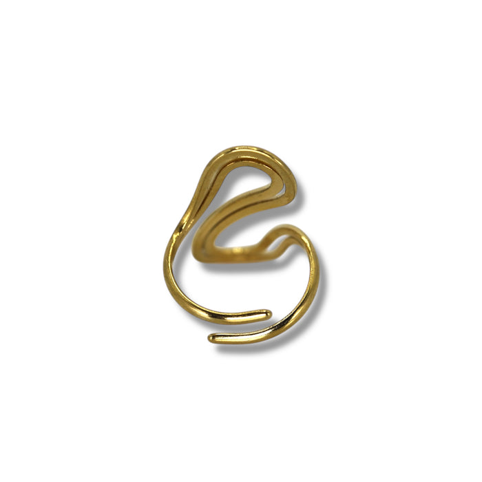 Bague dorée ajustable en acier inoxydable ✨