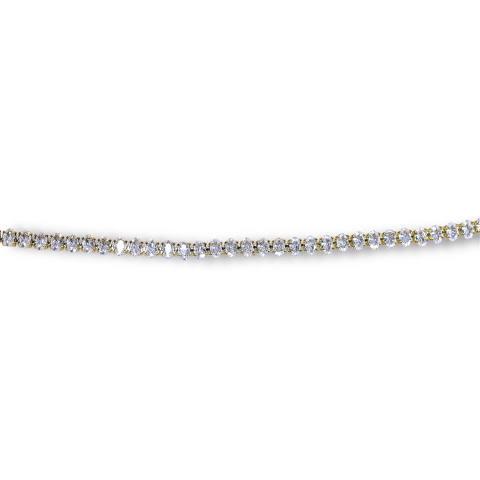 Bracelet tennis doré – Pierres ovales colorées en zirconium ✨