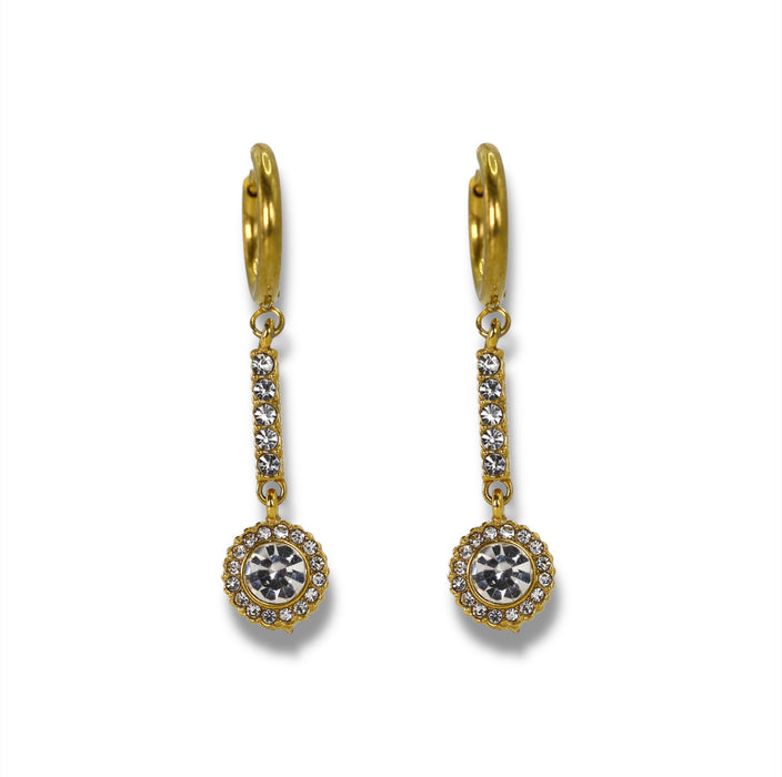 Créoles dorées avec pendentif rond - Acier Inoxydable ✨