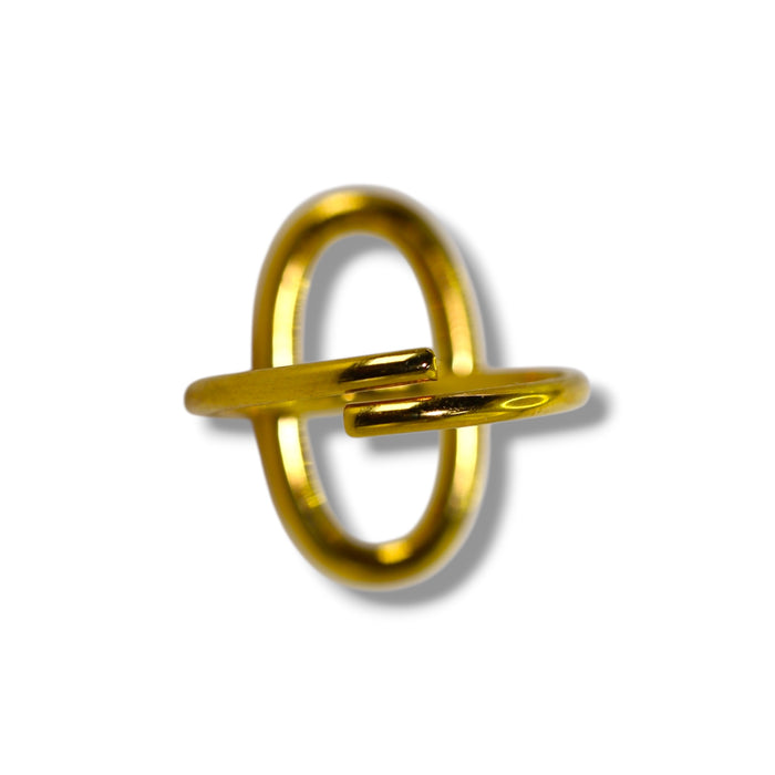 Bague Marine dorée ajustable avec pierres en zirconium en acier inoxydable ✨