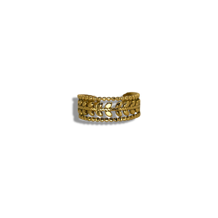 Bague dorée ajustable en acier inoxydable ✨