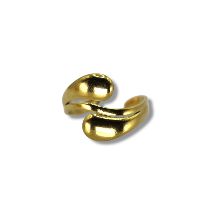 Bague dorée ajustable en acier inoxydable ✨