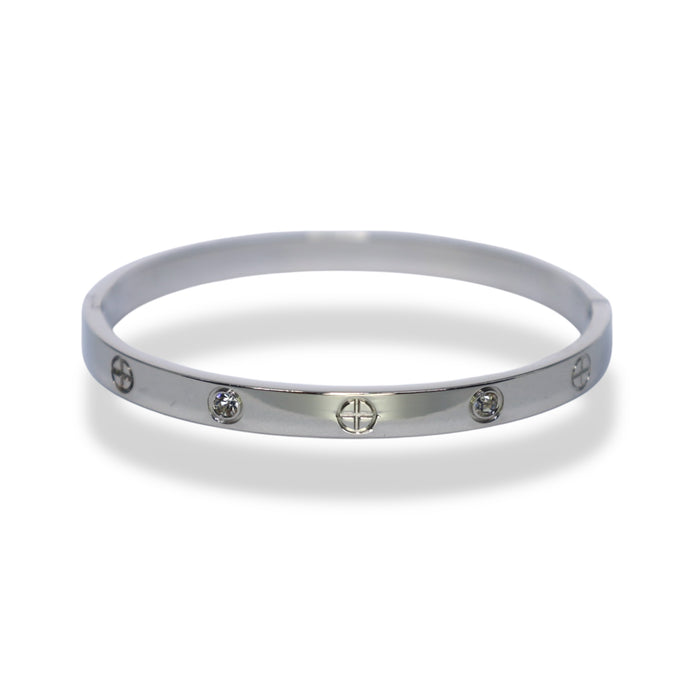 Manchette à clips avec motifs et zircons – Élégance subtile ✨