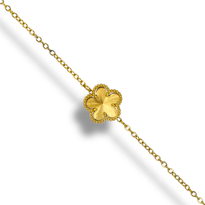 Bracelet Or mono-fleur Gold - Acier Inoxydable ✨