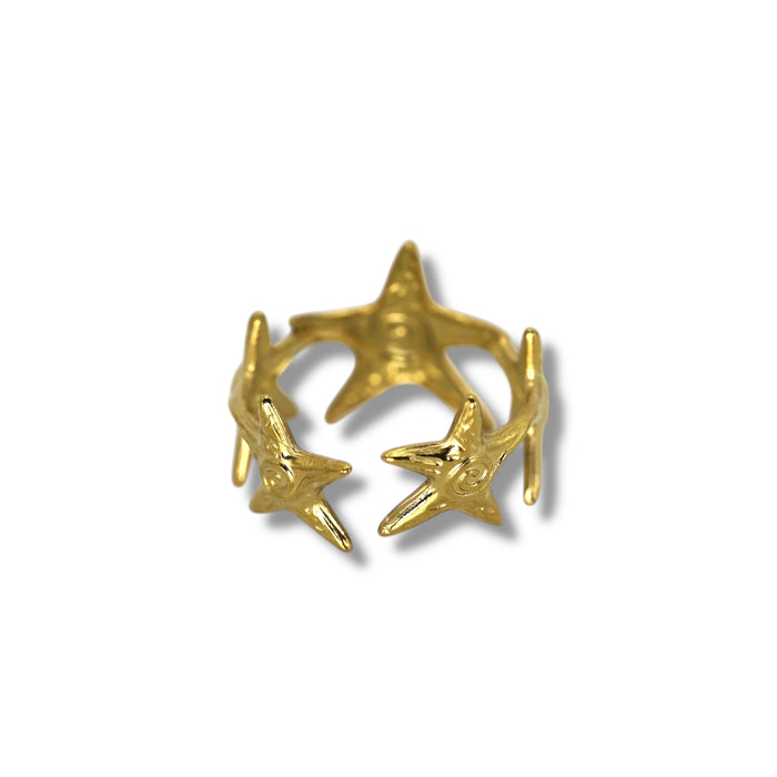 Bague dorée ajustable en acier inoxydable ✨
