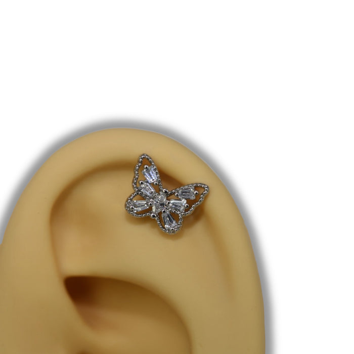 Piercing Papillon Argent - Acier Inoxydable ✨