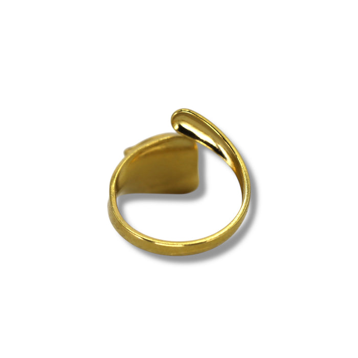 Bague dorée ajustable en acier inoxydable ✨