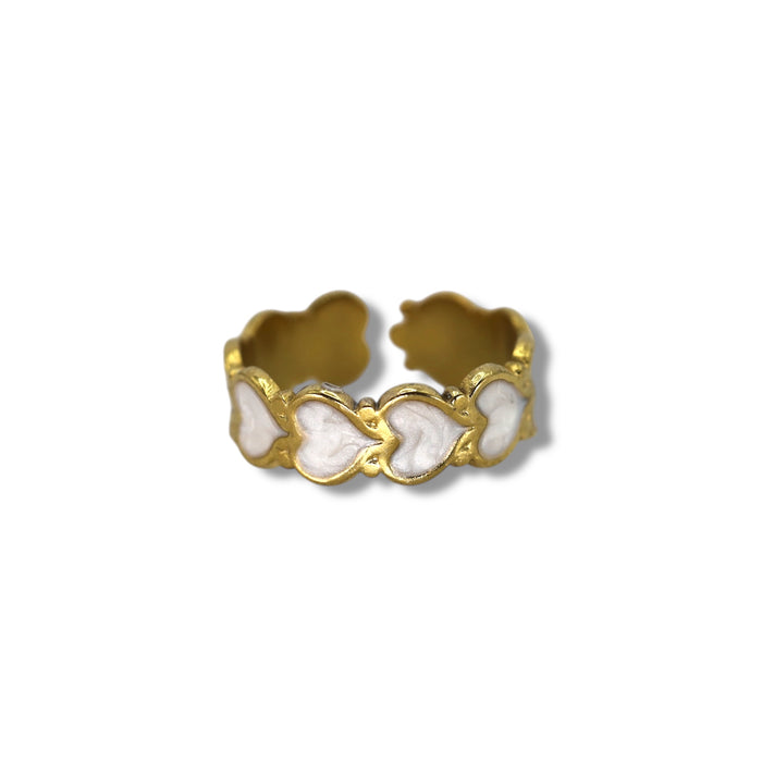 Bague dorée ajustable en acier inoxydable ✨