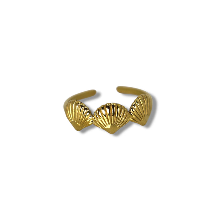 Bague dorée ajustable en acier inoxydable ✨