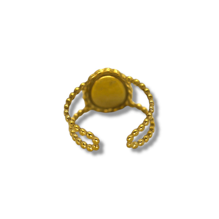 Bague dorée ajustable en acier inoxydable ✨
