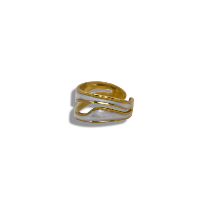 Bague dorée ajustable en acier inoxydable ✨
