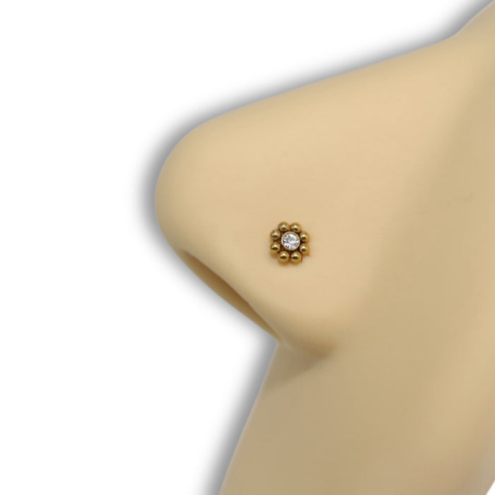Piercing Nez Zircon & Billes – Acier Inoxydable ✨