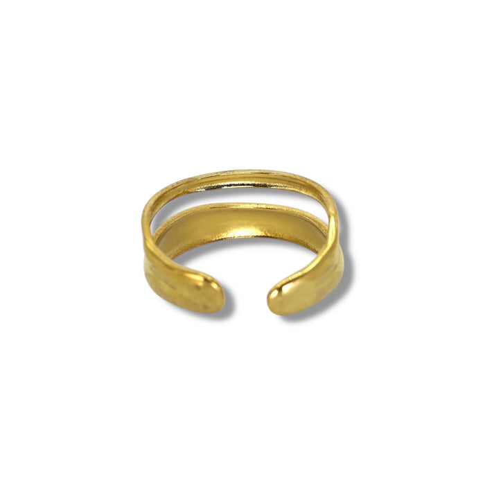 Bague dorée ajustable en acier inoxydable ✨