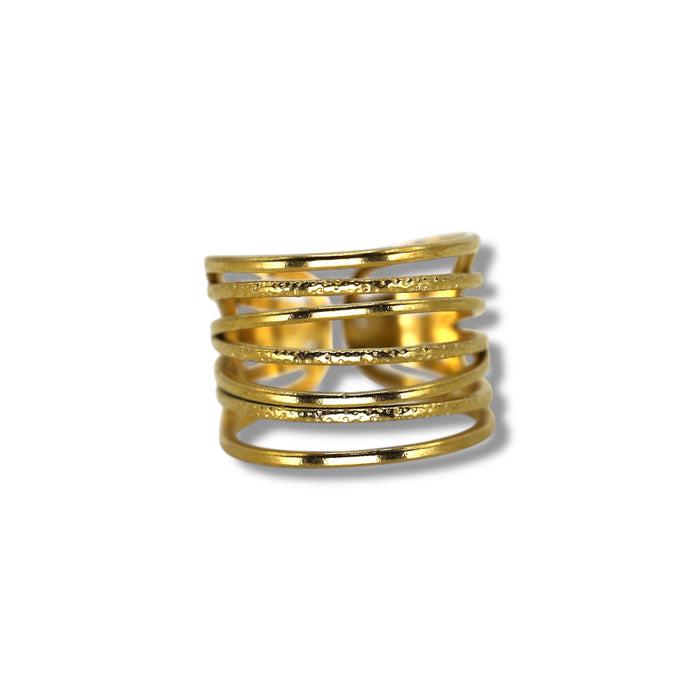 Bague dorée ajustable en acier inoxydable ✨