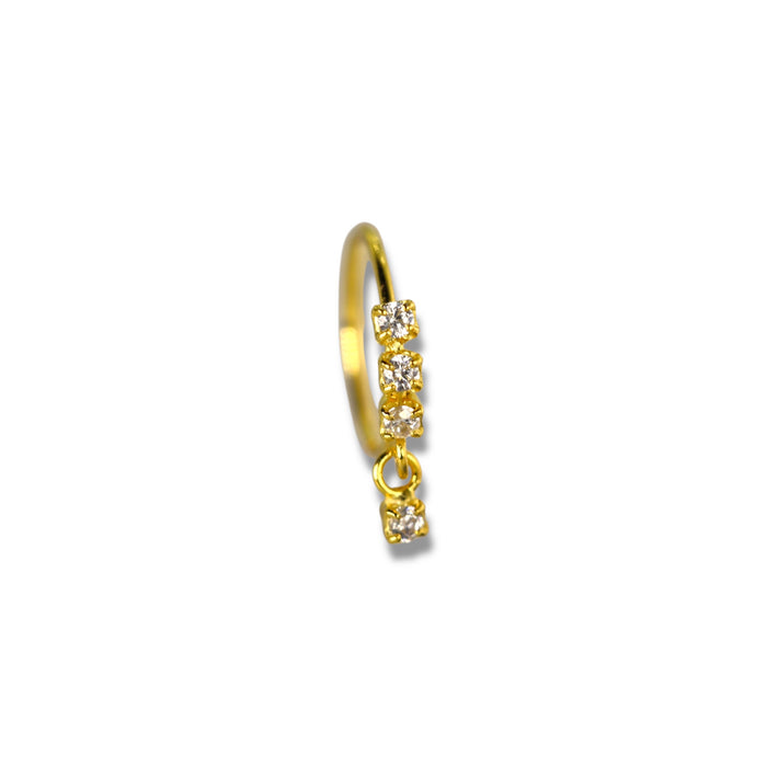 Piercing Nostril Anneau et pendentif Zirconium Or Sterling 925 ✨