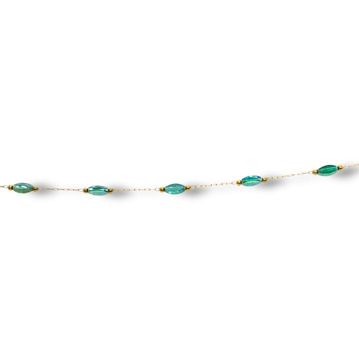 Bracelet artisanal fait main – Perles émeraudes ✨