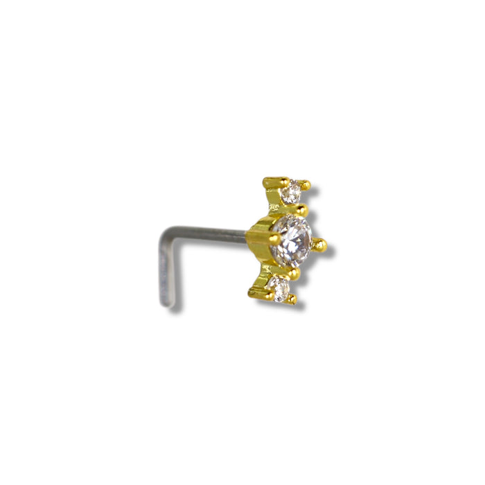 Piercing nez doré tige en L - Acier Inoxydable ✨