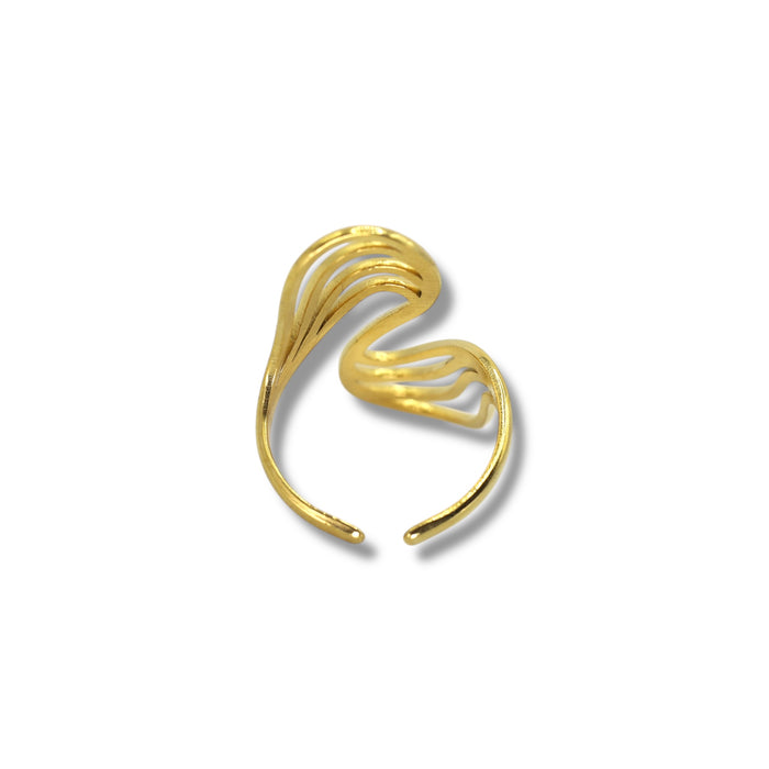 Bague dorée ajustable en acier inoxydable ✨