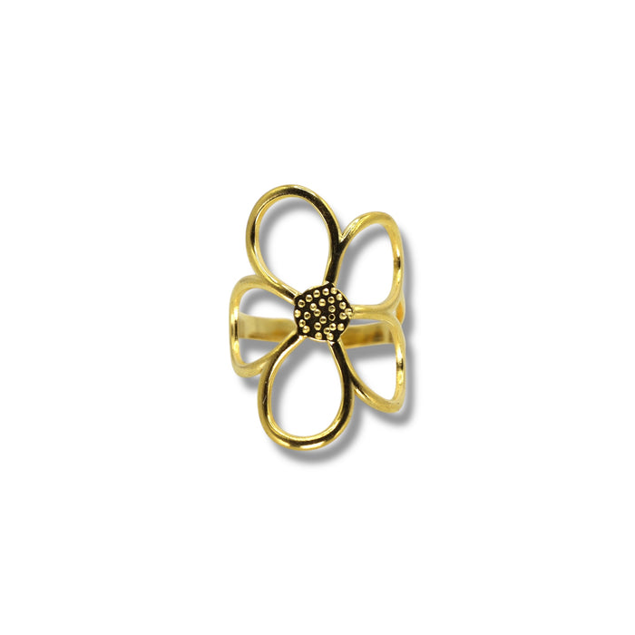 Bague dorée ajustable en acier inoxydable ✨