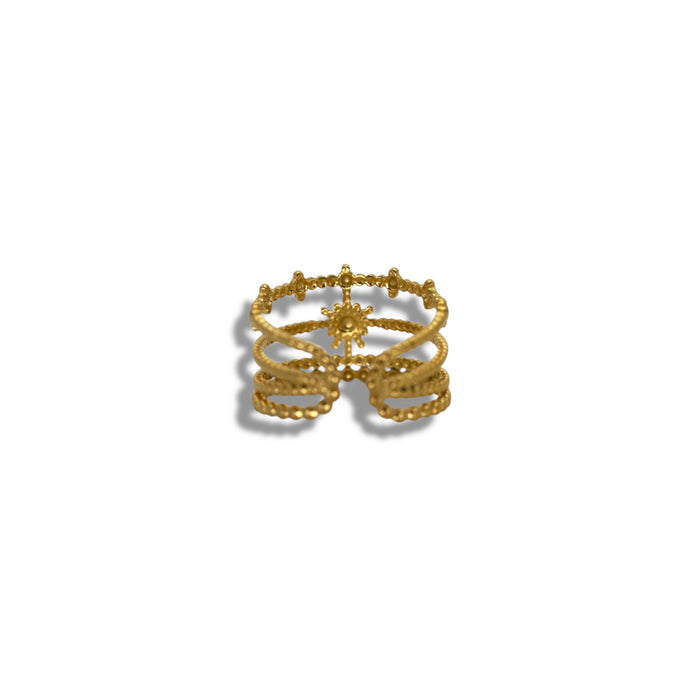 Bague dorée ajustable en acier inoxydable ✨