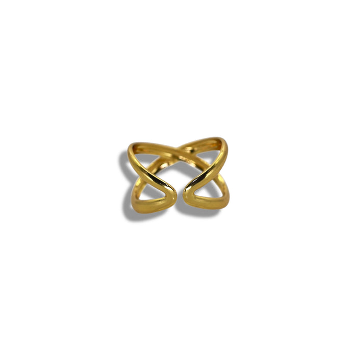 Bague dorée ajustable en acier inoxydable ✨