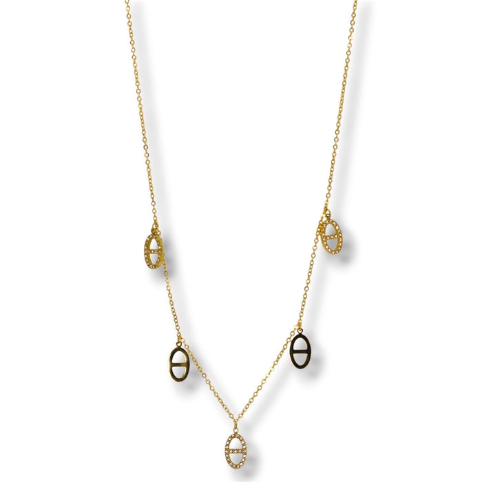 Collier mailles marines pendentifs - Acier Inoxydable ✨