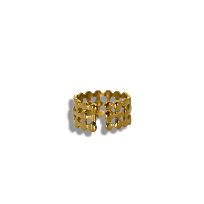 Bague dorée ajustable en acier inoxydable ✨