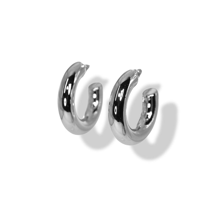 Boucles d’oreilles créoles Argent - Grand modèle en acier inoxydable ✨