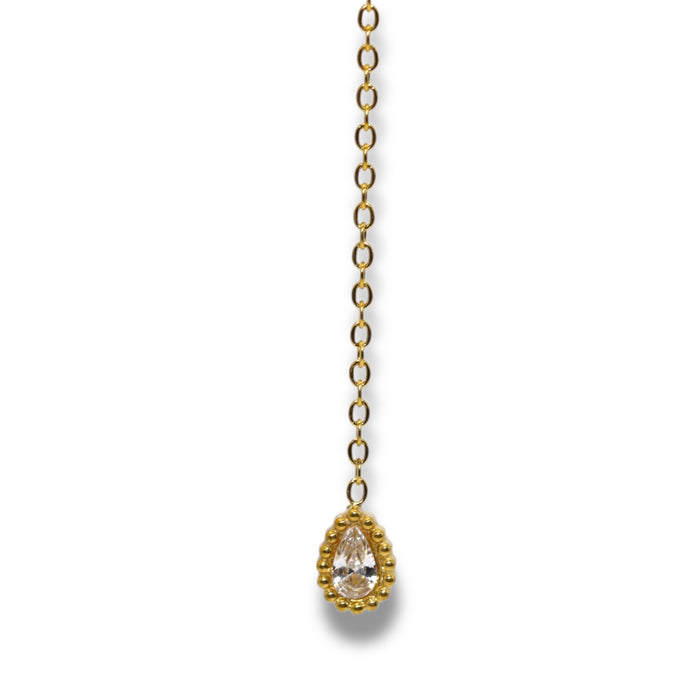 Collier sautoir doré plongeant – Zirconium ✨