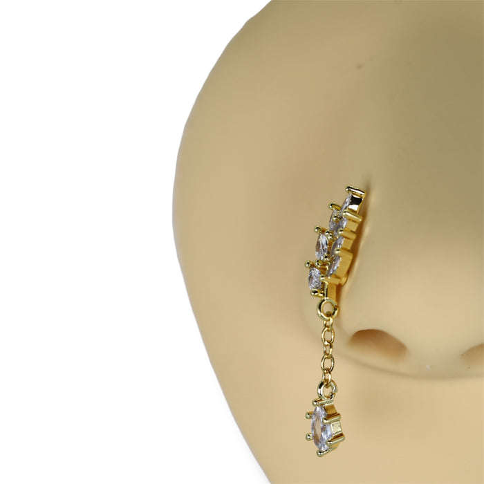 Piercing nez doré avec petit pendentif mobile - Acier Inoxydable ✨