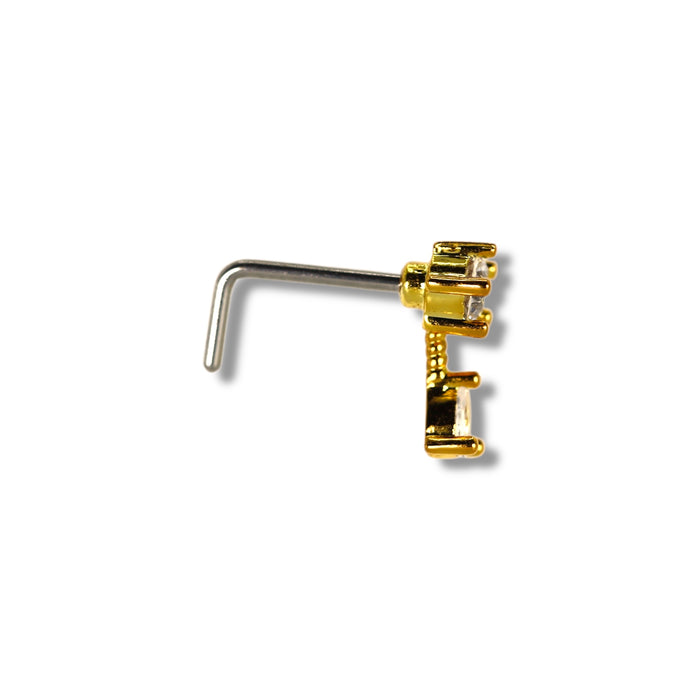 Piercing nez doré avec petit pendentif fix- Acier Inoxydable ✨