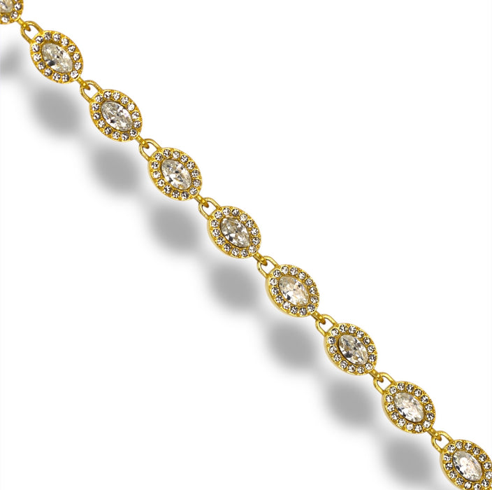 Bracelet Tennis Princesse Pierres Ovales - Acier Inoxydable
