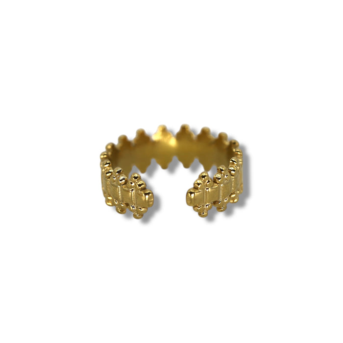 Bague dorée ajustable en acier inoxydable ✨