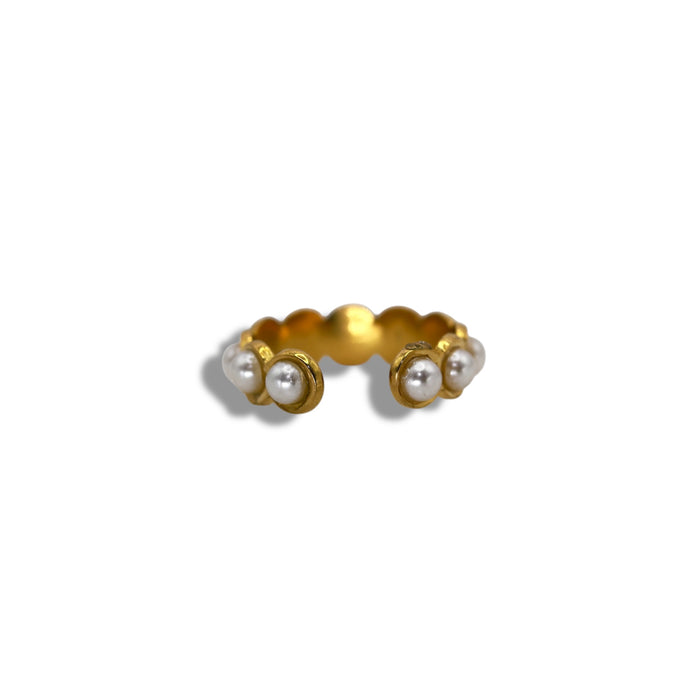 Bague dorée ajustable en acier inoxydable ✨