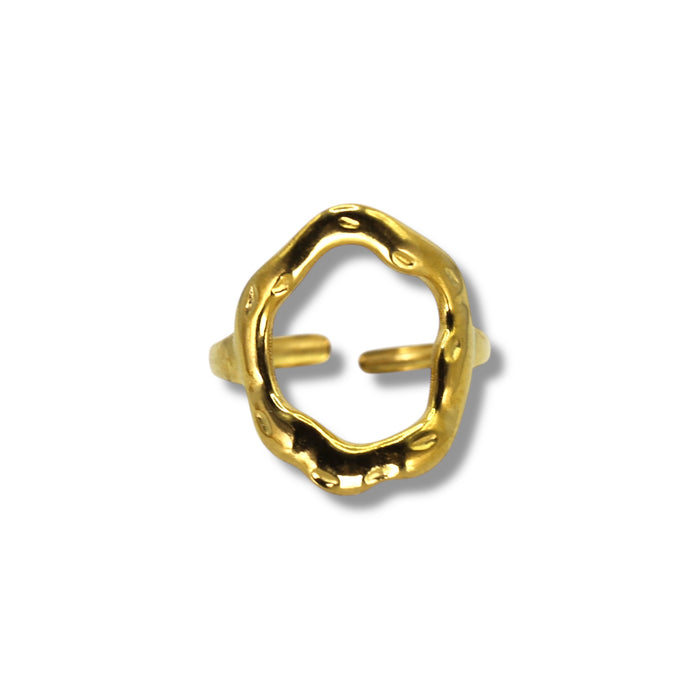 Bague dorée ajustable en acier inoxydable ✨